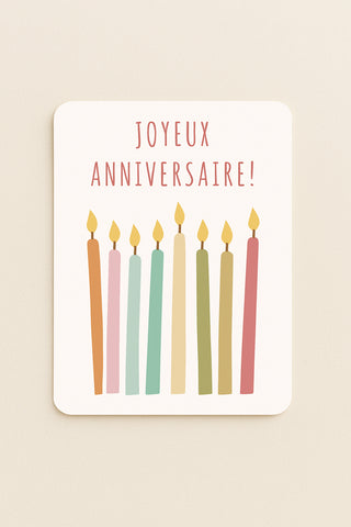 Carte "Bougies Pastel"